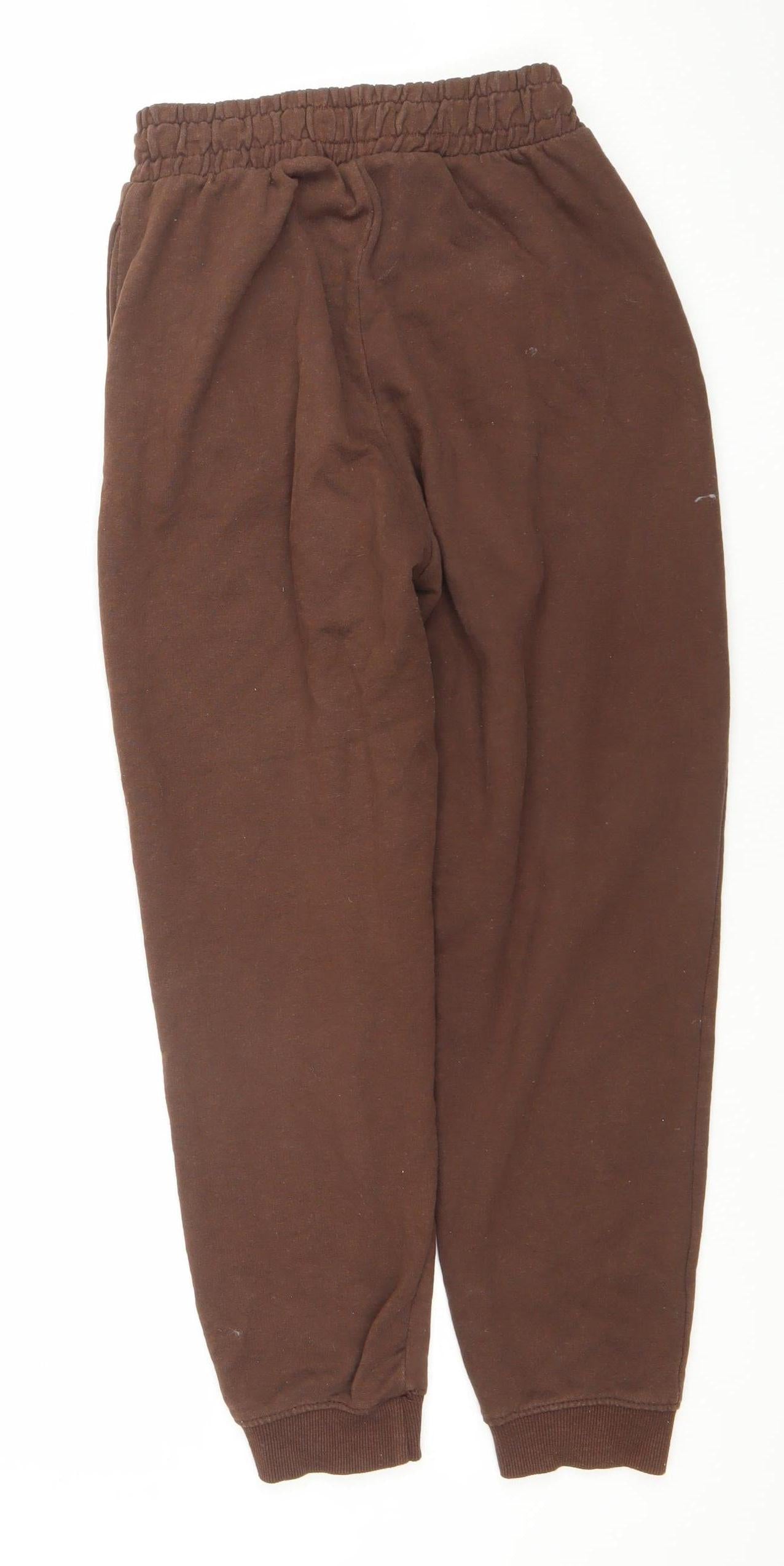 Womens UK Size S Bershka Regular Fit Jogger Brown Trousers