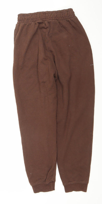 Womens UK Size S Bershka Regular Fit Jogger Brown Trousers
