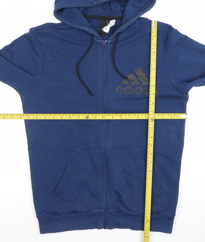 Mens UK Size M adidas Blue Full Zip Hoodie