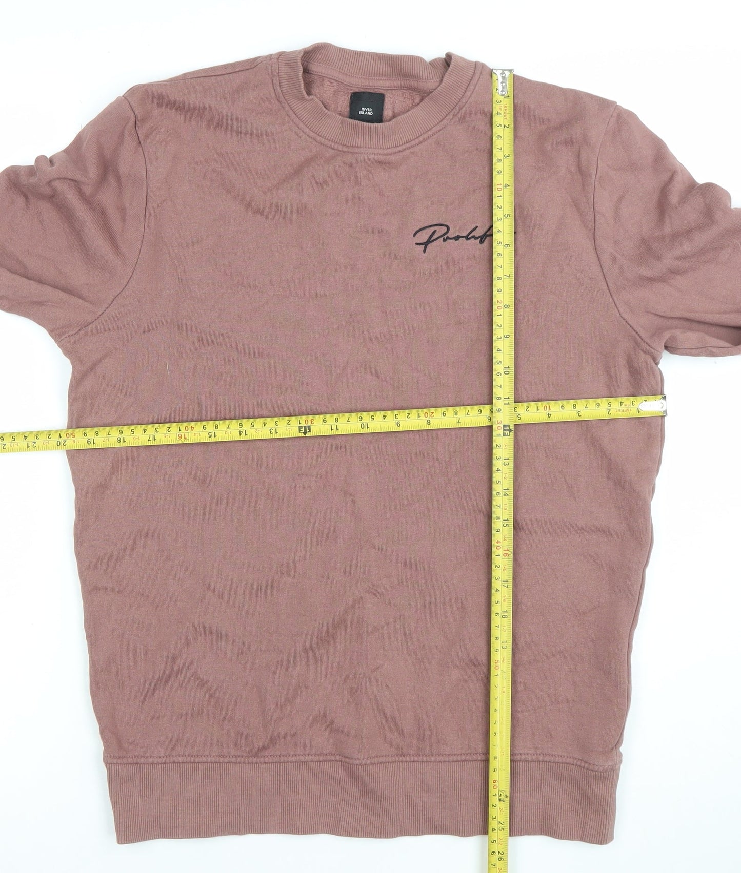 Mens UK Size S River Island Brown Pullover Sweatshirt