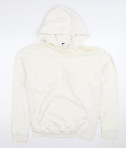 Mens UK Size XS Topman White Pullover Hoodie