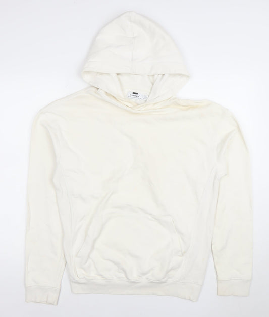 Mens UK Size XS Topman White Pullover Hoodie