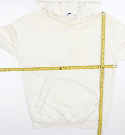 Mens UK Size XS Topman White Pullover Hoodie