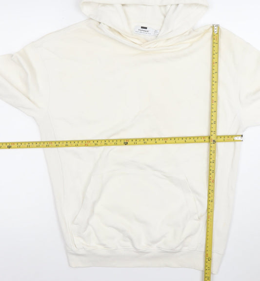 Mens UK Size XS Topman White Pullover Hoodie