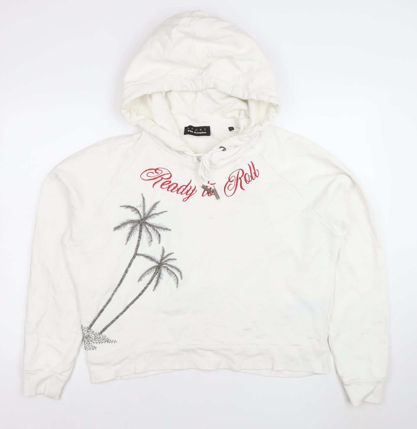 Womens UK Size 10 The Kooples White Pullover Hoodie