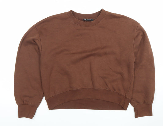 Womens UK Size S Zara Brown Pullover Sweatshirt