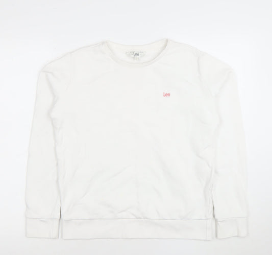 Womens UK Size S Lee White Pullover Sweatshirt