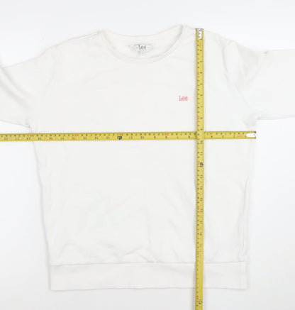 Womens UK Size S Lee White Pullover Sweatshirt