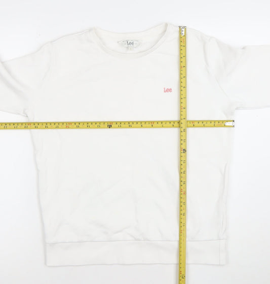 Womens UK Size S Lee White Pullover Sweatshirt
