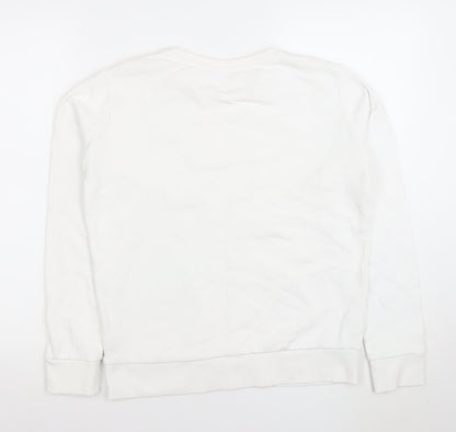 Womens UK Size S Lee White Pullover Sweatshirt
