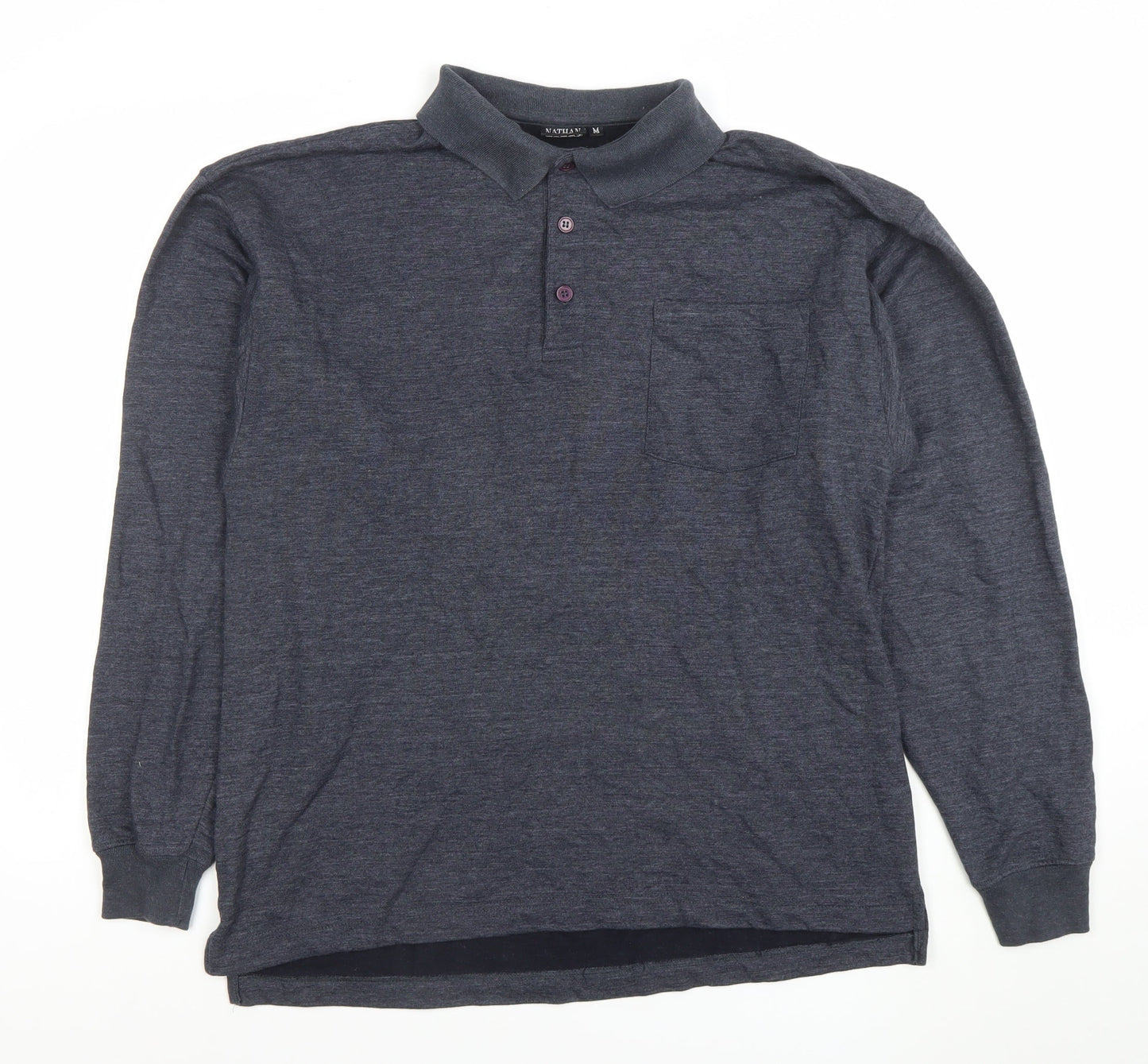 Mens UK Size M NATHAN JONES Grey Henley Sweatshirt
