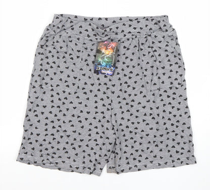 X-Plore Womens Grey Heart Print Cotton Sleep Shorts 3XL