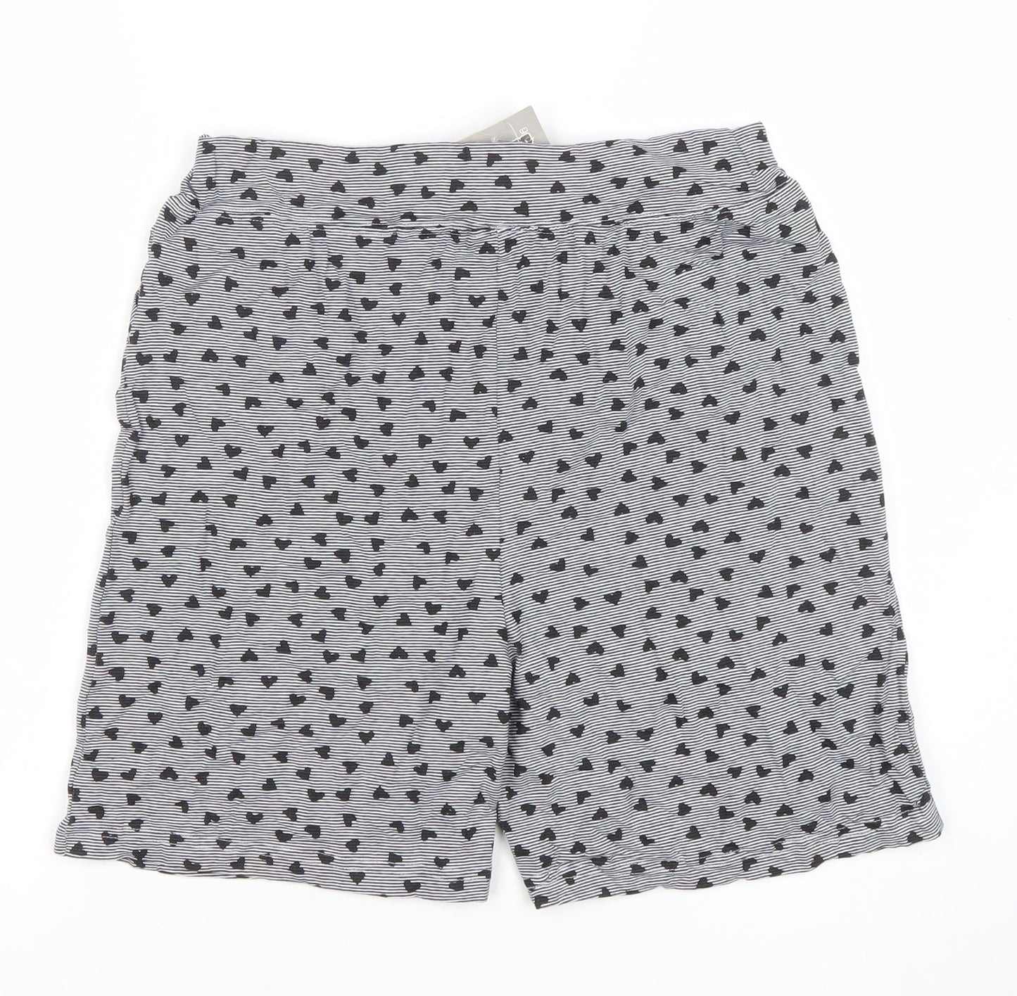 X-Plore Womens Grey Heart Print Cotton Sleep Shorts 3XL