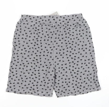 X-Plore Womens Grey Heart Print Cotton Sleep Shorts 3XL