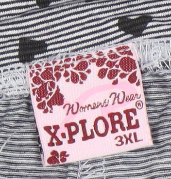 X-Plore Womens Grey Heart Print Cotton Sleep Shorts 3XL