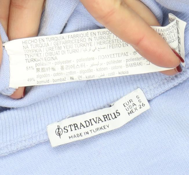 Womens UK Size S Stradivarius Blue Pullover Sweatshirt