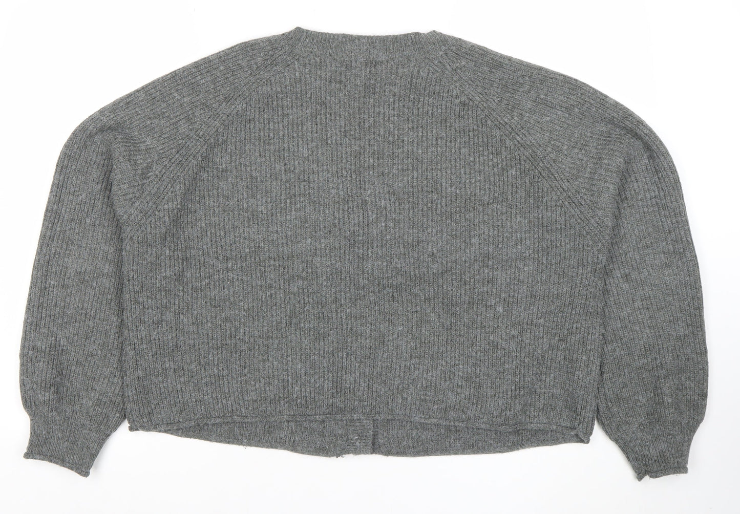 Womens UK Size L Boohoo Grey Cardigan Jumper