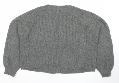 Womens UK Size L Boohoo Grey Cardigan Jumper