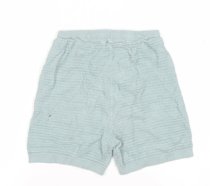 Next Girls Green Knit Cotton Sweat Shorts 8-9 Years Casual Summer Wear