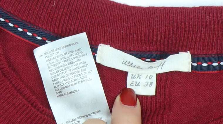 Womens UK Size 10 White Stuff Red Pullover Jumper