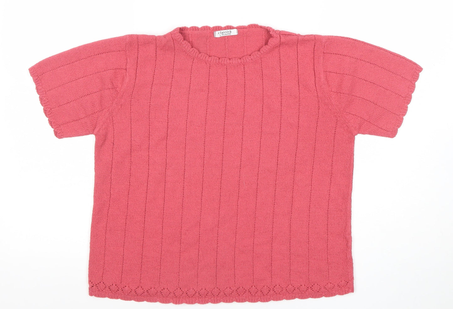 Womens UK Size 10-12 Betiix Pink Basic T-Shirt