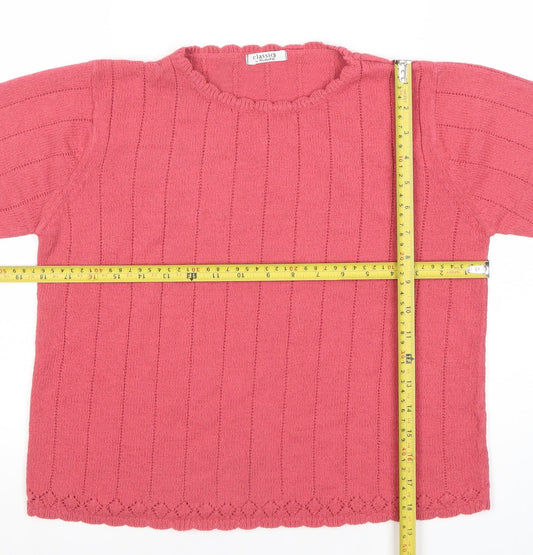 Womens UK Size 10-12 Betiix Pink Basic T-Shirt
