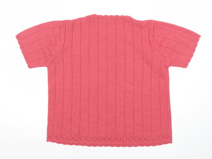 Womens UK Size 10-12 Betiix Pink Basic T-Shirt