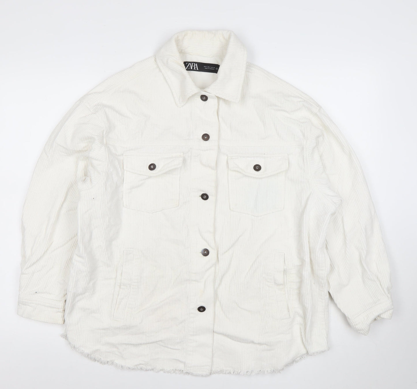 Womens UK Size S Zara Ivory Basic Jacket