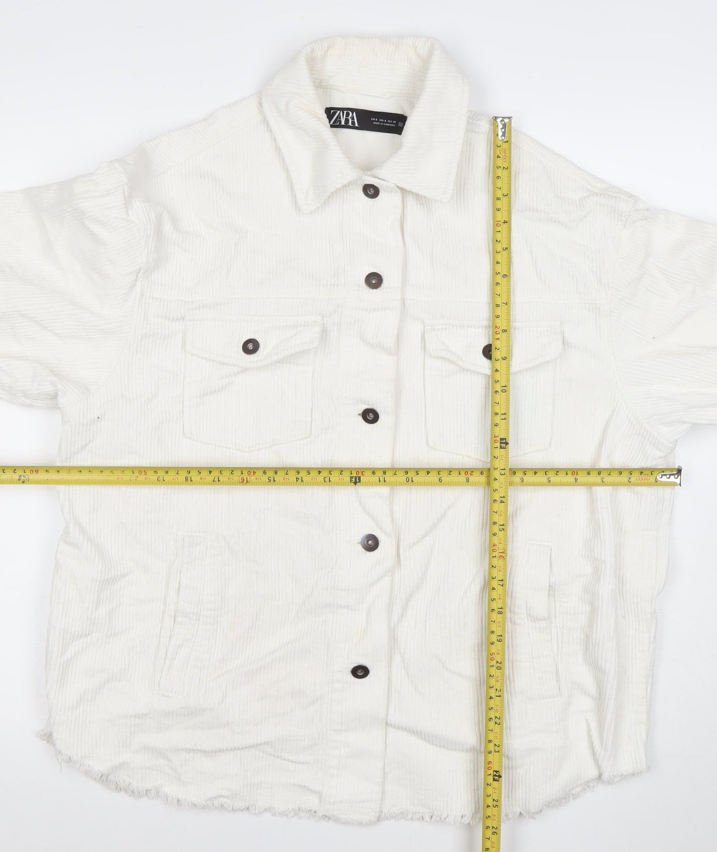 Womens UK Size S Zara Ivory Basic Jacket