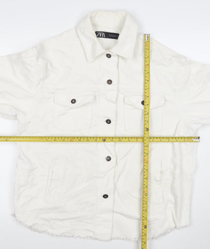 Womens UK Size S Zara Ivory Basic Jacket