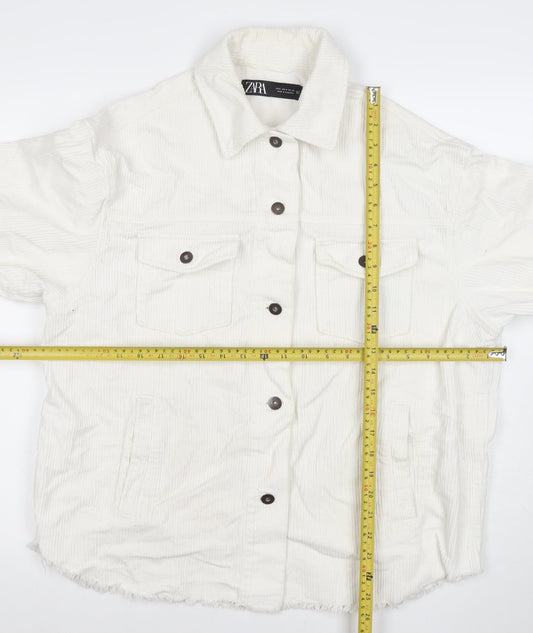 Womens UK Size S Zara Ivory Basic Jacket