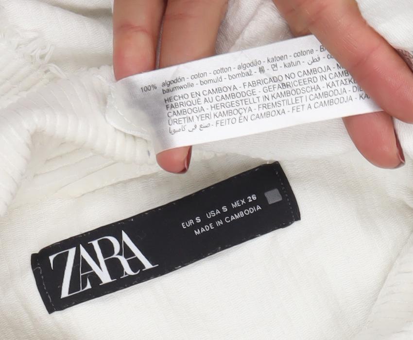Womens UK Size S Zara Ivory Basic Jacket