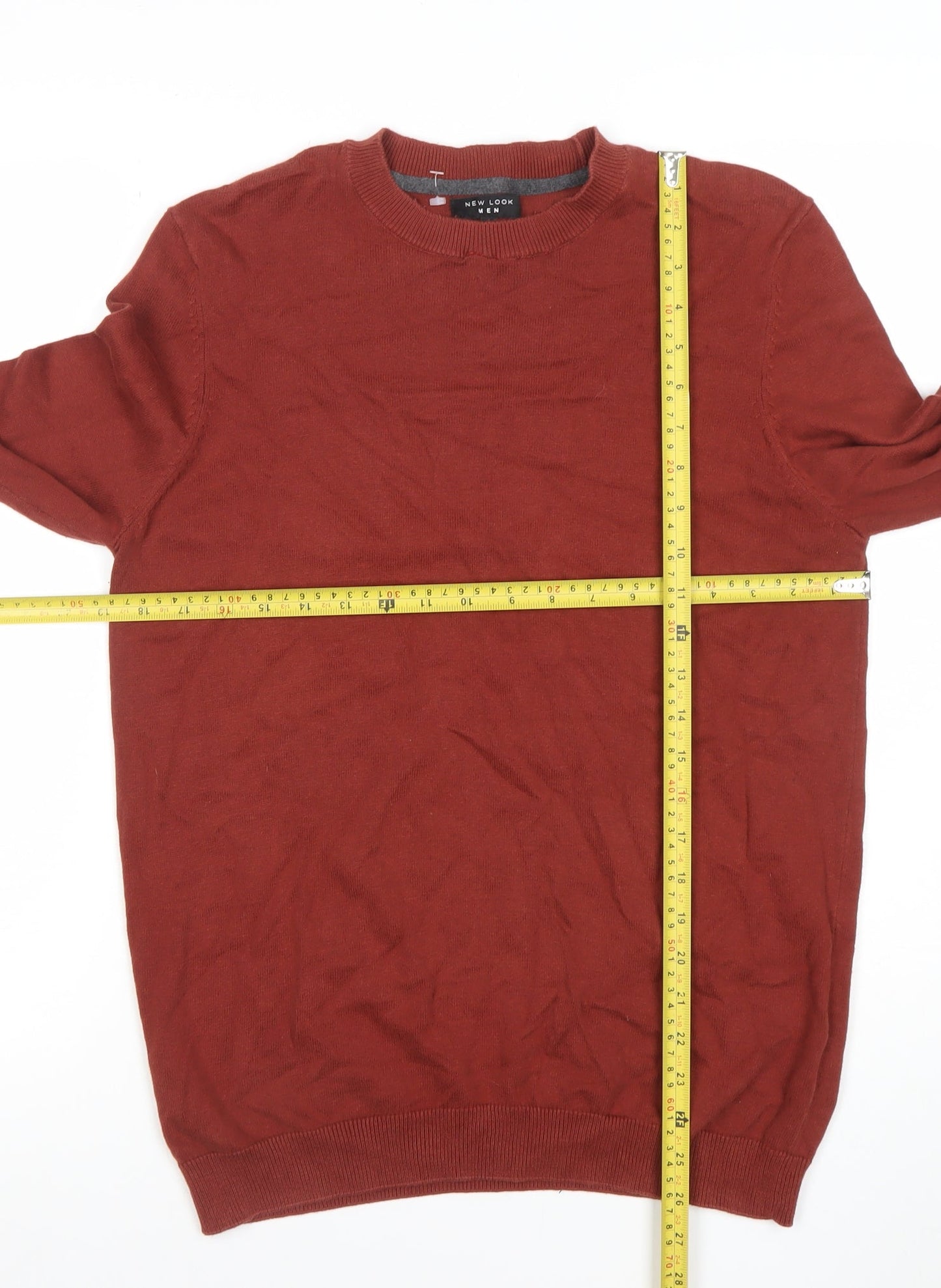 Mens UK Size M New Look Brown Pullover Jumper