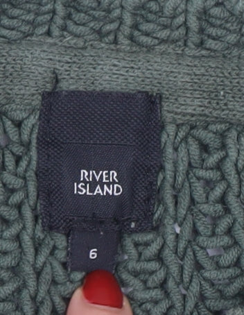 Womens UK Size 6 River Island Green Pullover Jumper