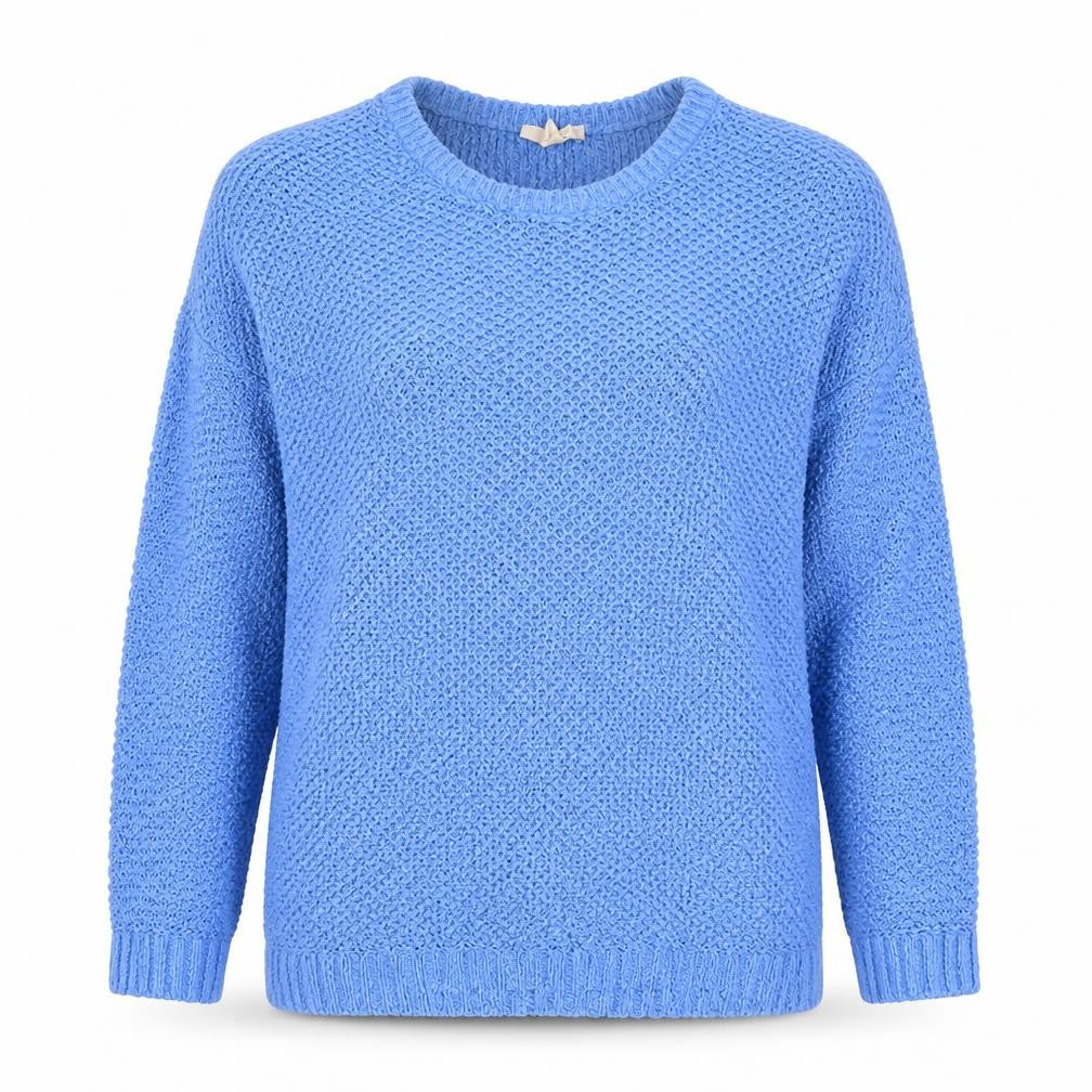 Front view of ESPRIT Women Blue Cotton Knit jumper XL