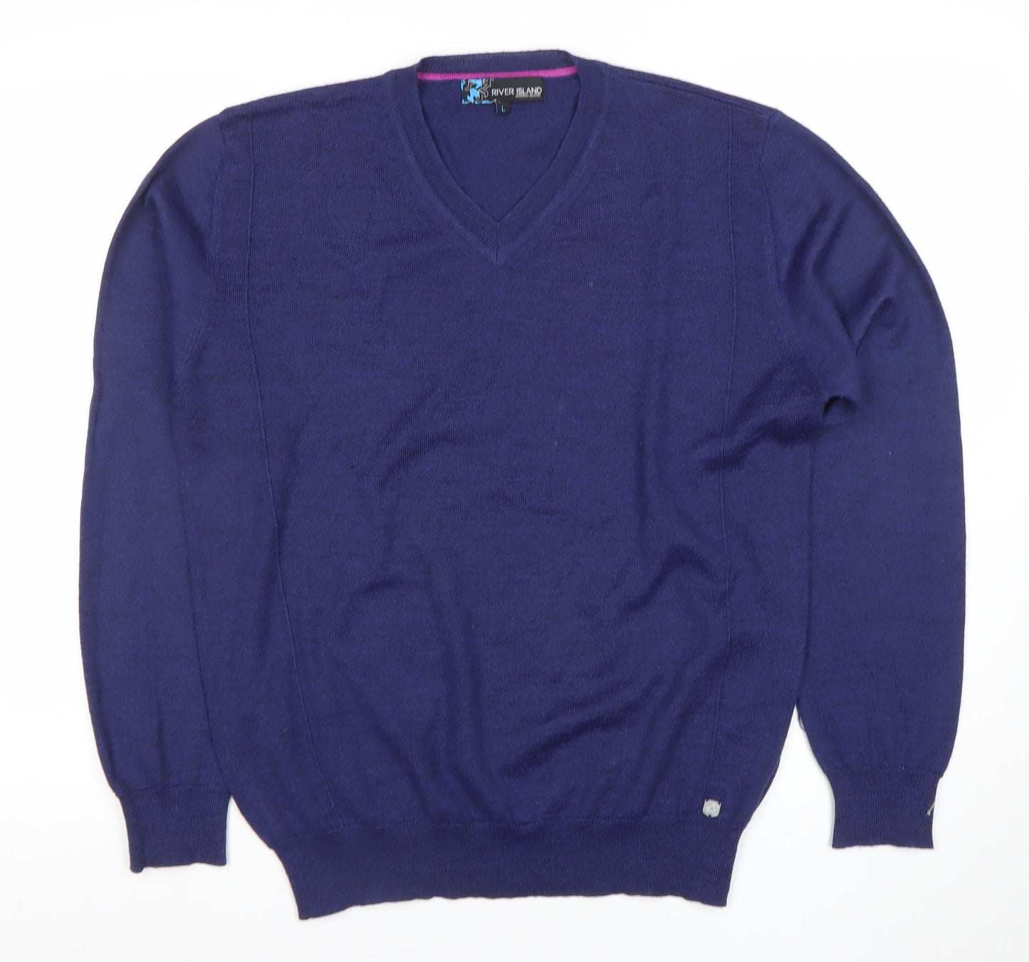 Womens UK Size L River Island Blue Pullover Jumper