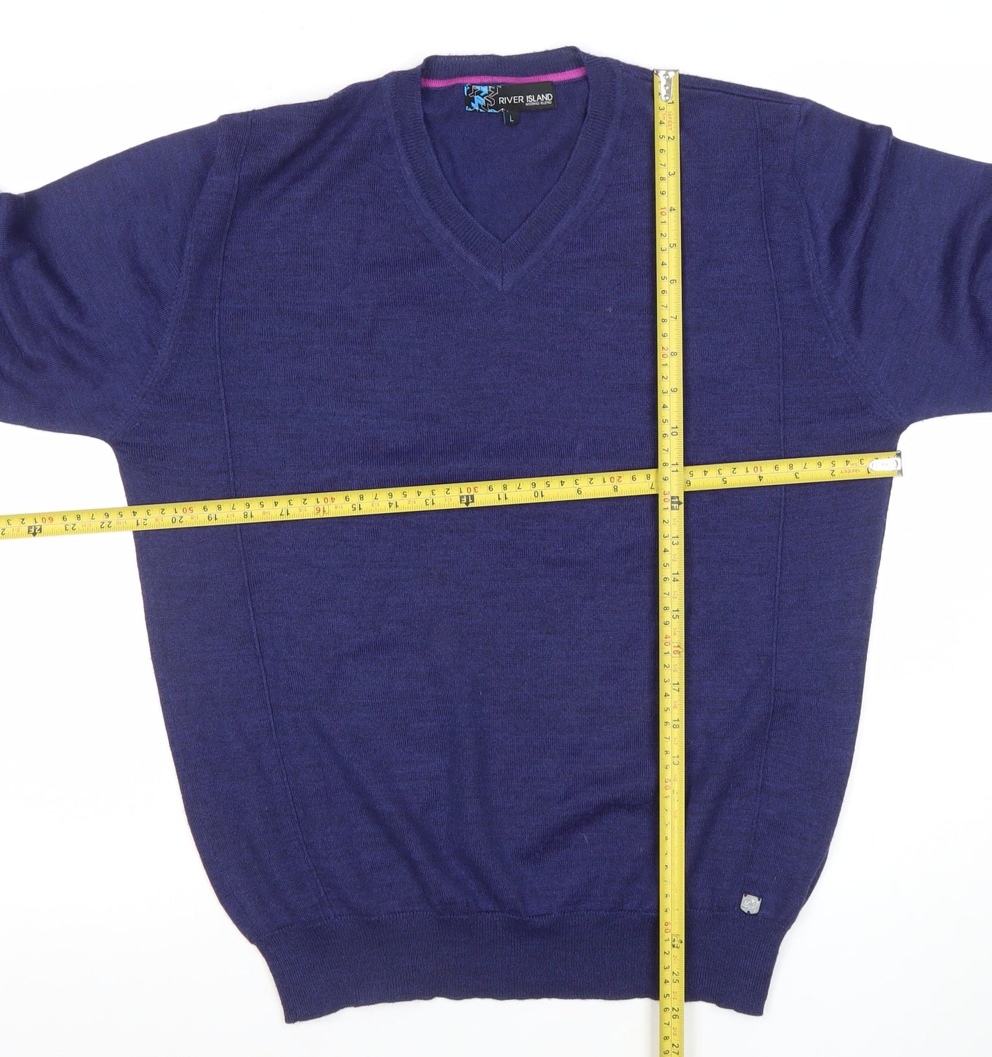 Womens UK Size L River Island Blue Pullover Jumper