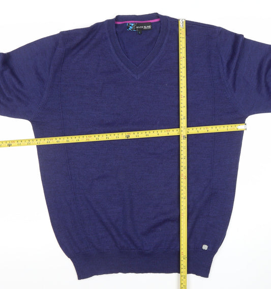Womens UK Size L River Island Blue Pullover Jumper
