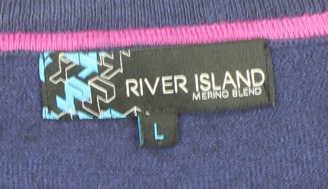 Womens UK Size L River Island Blue Pullover Jumper
