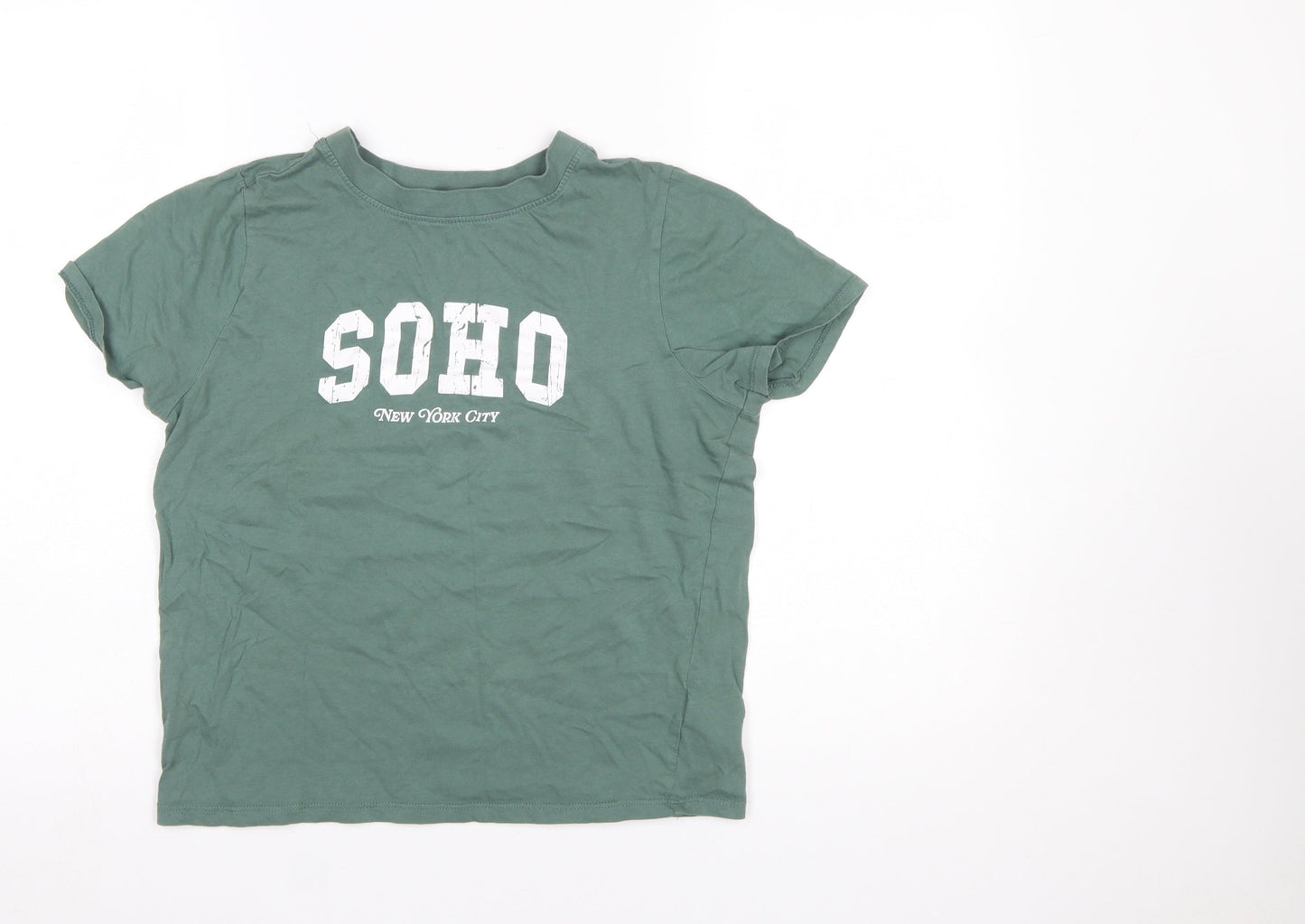 Womens UK Size XS Primark Green Basic T-Shirt