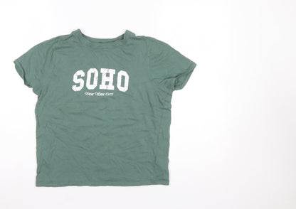 Womens UK Size XS Primark Green Basic T-Shirt