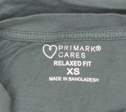 Womens UK Size XS Primark Green Basic T-Shirt
