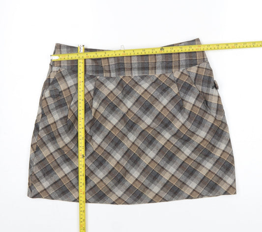 Womens UK Size 16 H&M A-Line Tweed Skirt