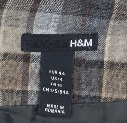 Womens UK Size 16 H&M A-Line Tweed Skirt