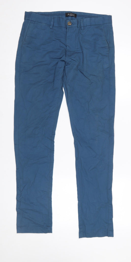 Mens UK Size M Indian Terrain Slim Fit Chino Blue Trousers