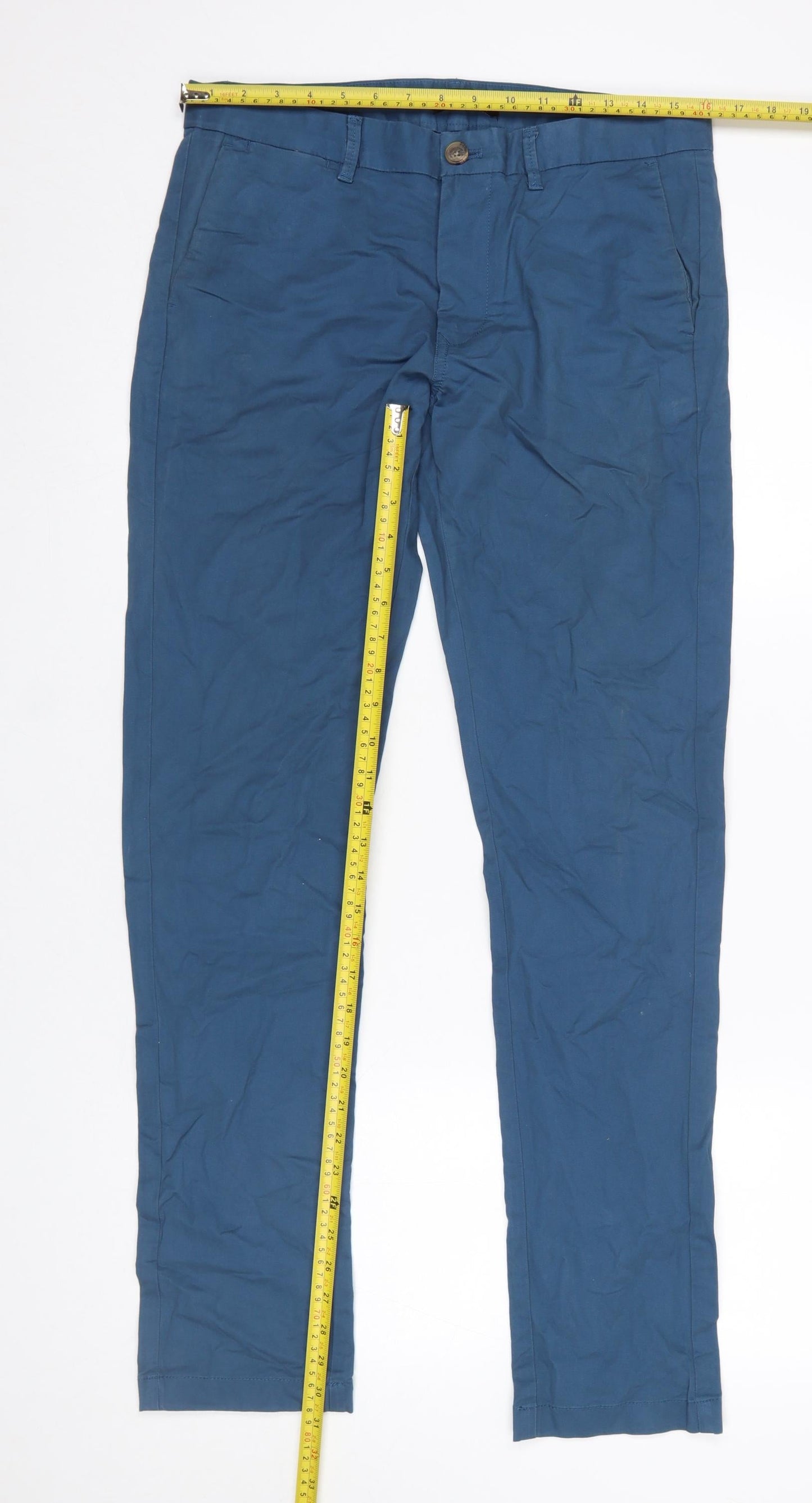 Mens UK Size M Indian Terrain Slim Fit Chino Blue Trousers