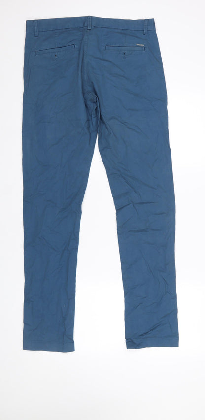 Mens UK Size M Indian Terrain Slim Fit Chino Blue Trousers