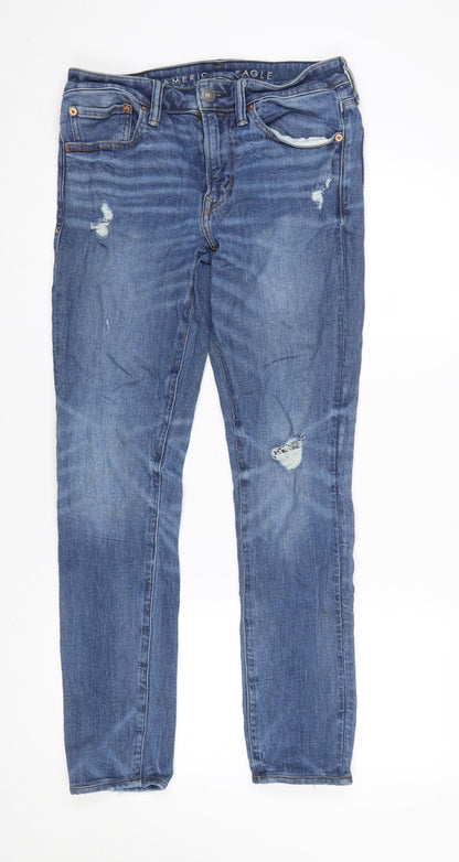 Womens UK Size 31 American Eagle Slim Fit Skinny Blue Jeans
