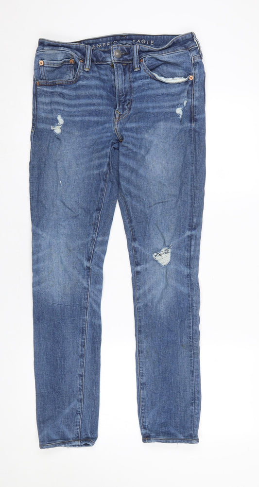Womens UK Size 31 American Eagle Slim Fit Skinny Blue Jeans