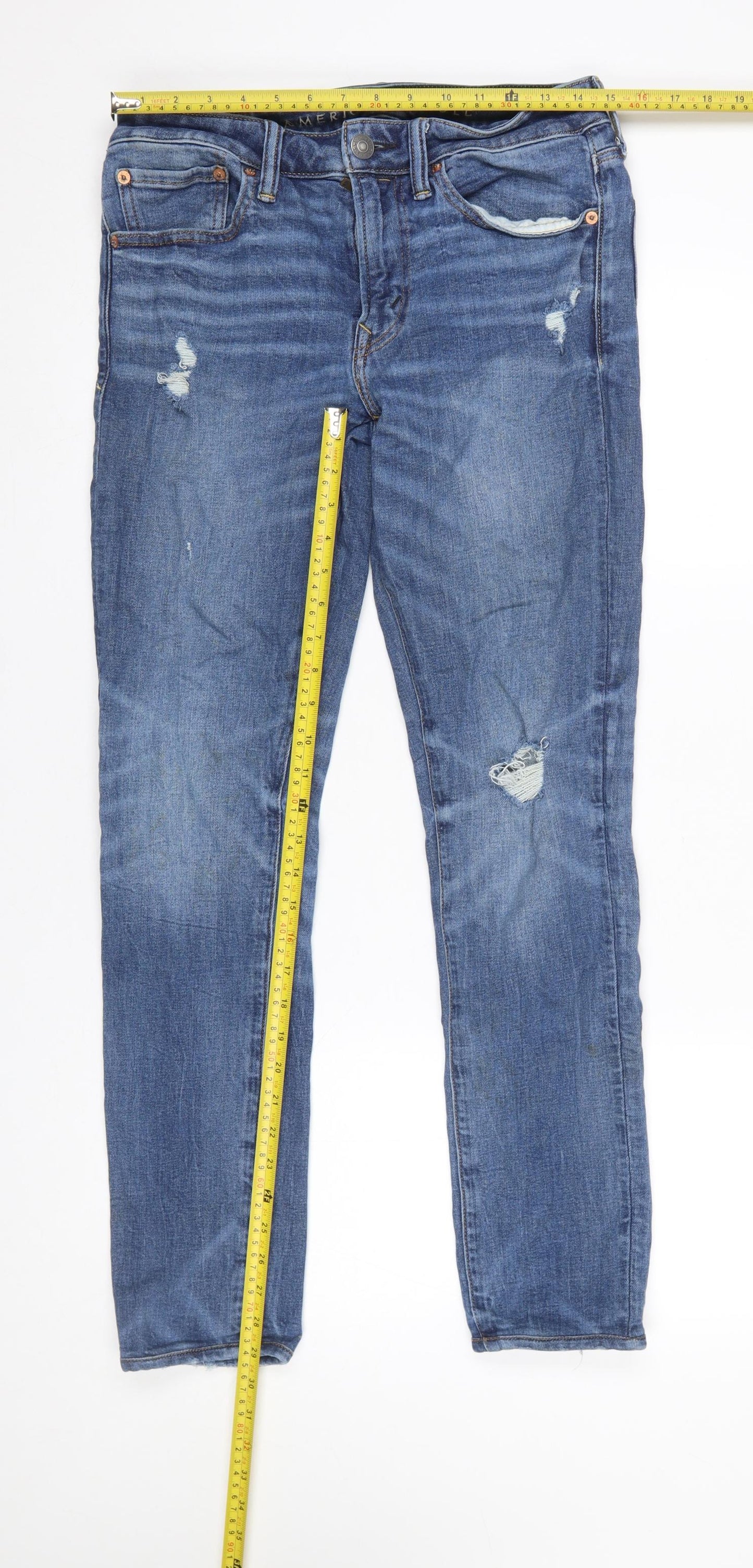 Womens UK Size 31 American Eagle Slim Fit Skinny Blue Jeans